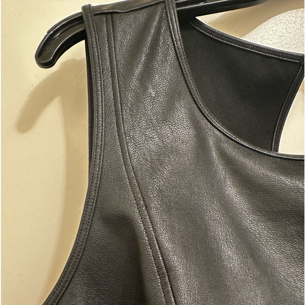 INC International Concepts Faux Leather Bodysuit Size L - Picture 3 of 12